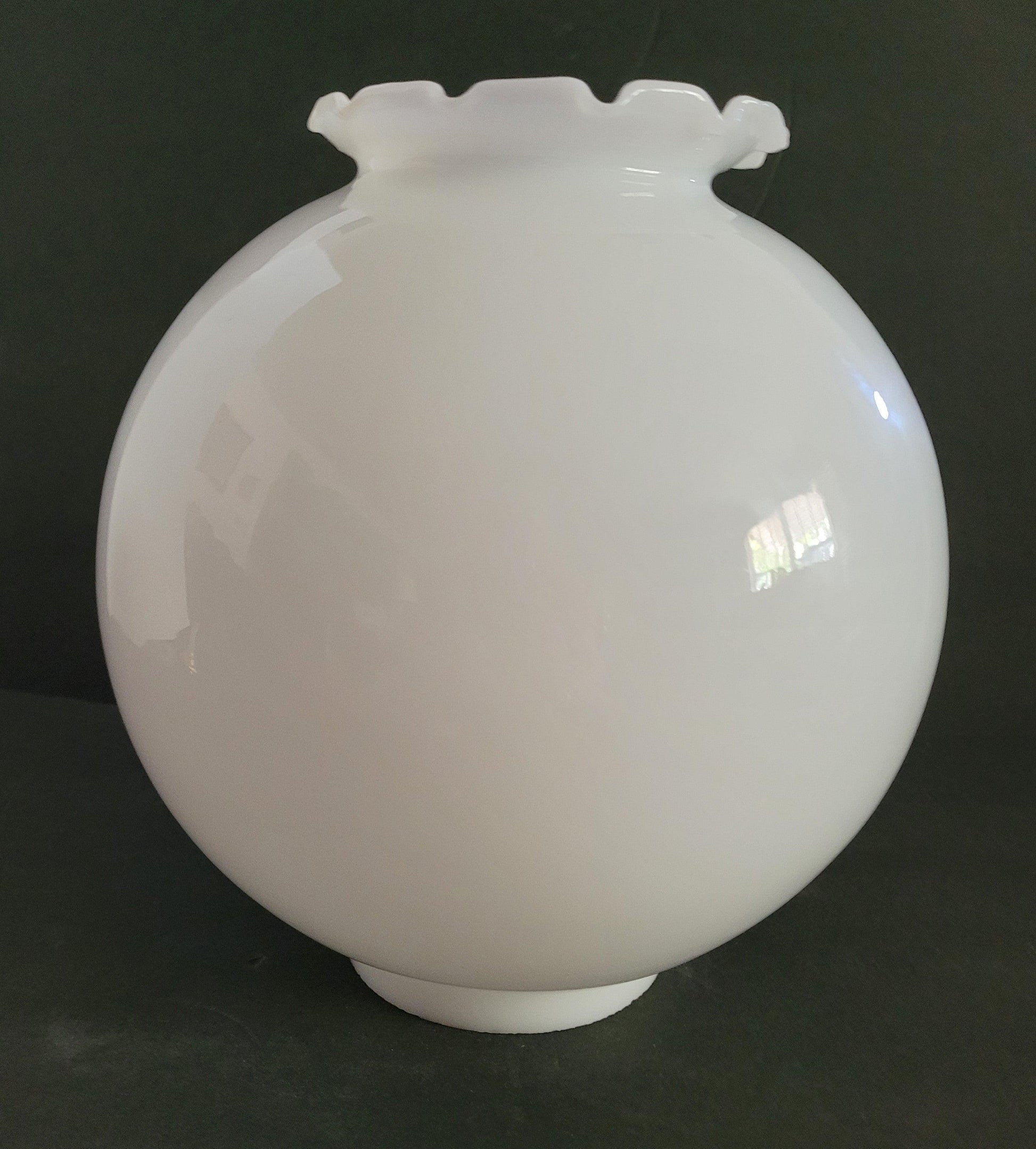 32089 Opal Crimp Top Victorian Parlor Lamp Globe - Specialty Shades