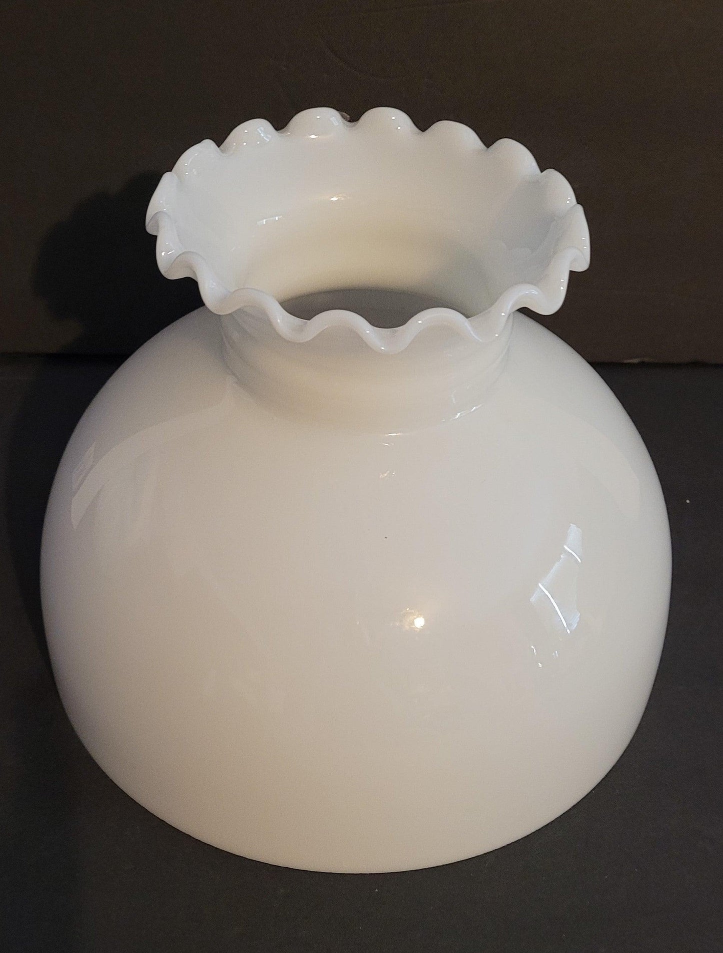 Crimp Top White Opal Student Oil Lamp Shade - Adrianas Specialty Lamp Shades