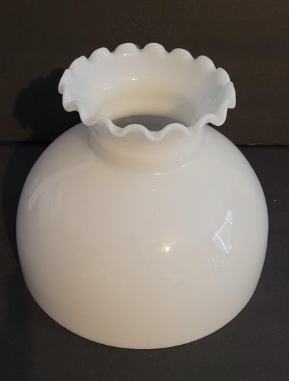 Crimp Top White Opal Student Oil Lamp Shade Lamp Shades Adrianas Specialty Lamp Shades