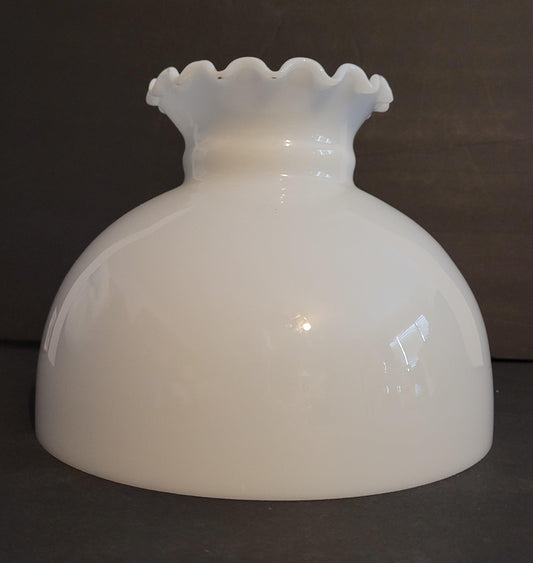 Crimp Top White Opal Student Oil Lamp Shade - Specialty Shades