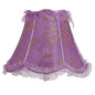 E0705VC730 - Fringed Gallery or Scallop Bottom Lamp Shade Fringed Lamp Shades Adrianas Specialty Lamp Shades Purple with Gold Brocade