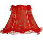 E0705VC730 - Fringed Gallery or Scallop Bottom Lamp Shade Fringed Lamp Shades Adrianas Specialty Lamp Shades Red with Gold Brocade