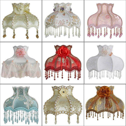 E0705VC730 - Fringed Gallery or Scallop Bottom Lamp Shade Fringed Lamp Shades Adrianas Specialty Lamp Shades