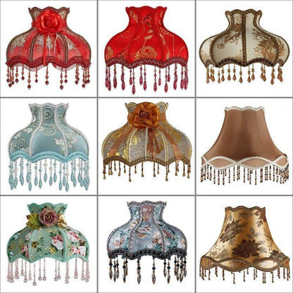 E0705VC730 - Fringed Gallery or Scallop Bottom Lamp Shade Fringed Lamp Shades Adrianas Specialty Lamp Shades