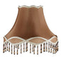 E0705VC730 - Fringed Gallery or Scallop Bottom Lamp Shade Fringed Lamp Shades Adrianas Specialty Lamp Shades Beige Two Tone with Fringe