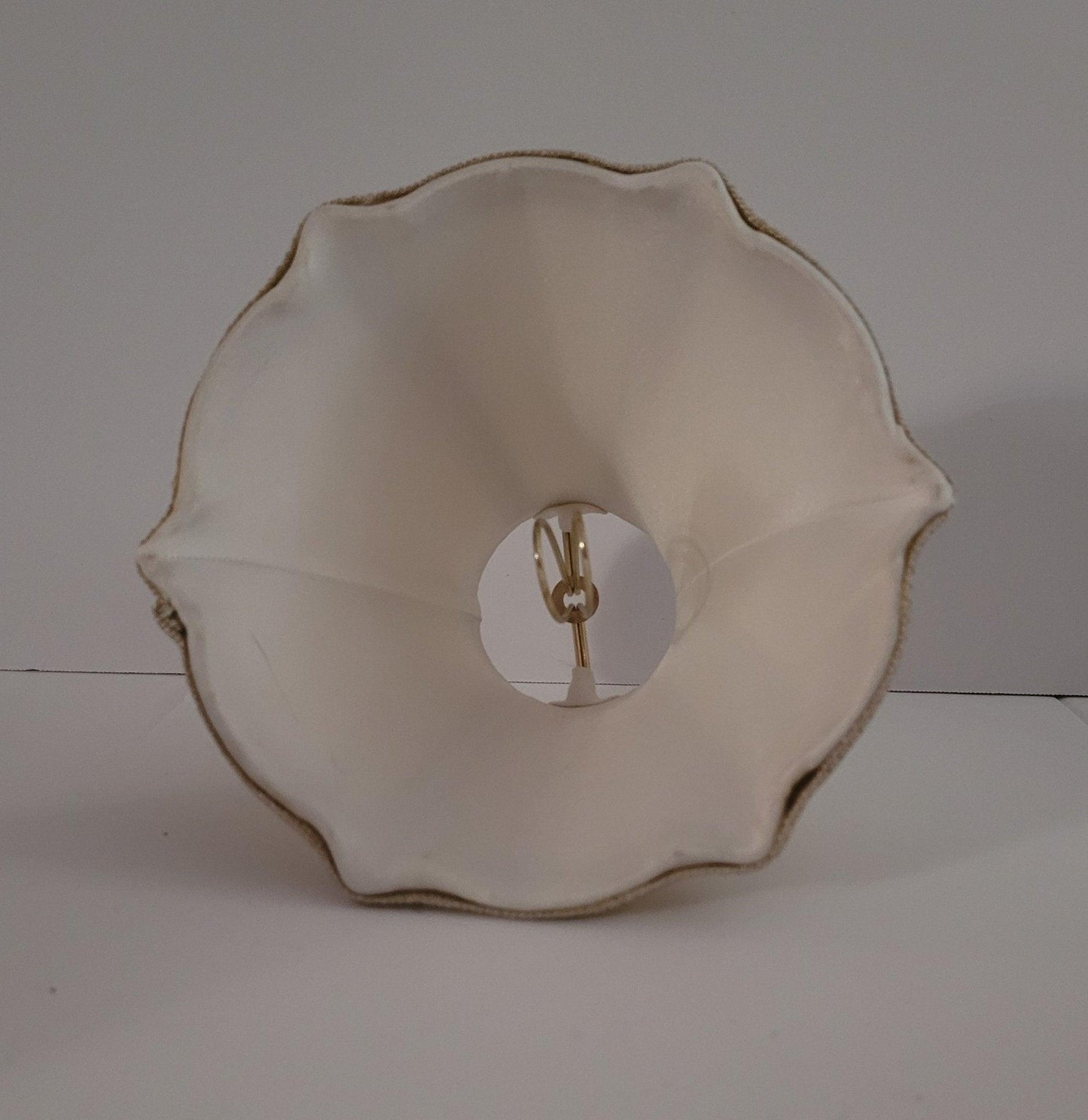 Elegant Beige Silk Chandelier Clip with White Lining - Adrianas Specialty Lamp Shades