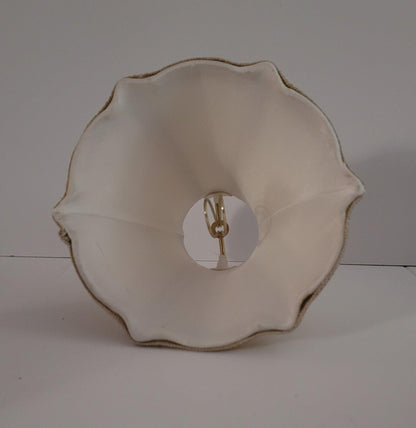 Elegant Beige Silk Chandelier Clip with White Lining - Adrianas Specialty Lamp Shades