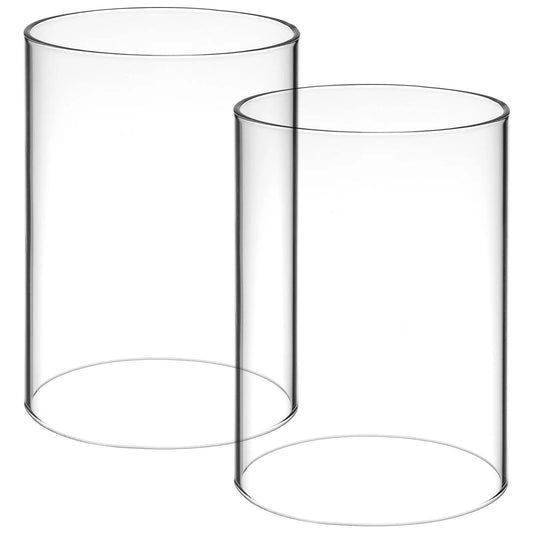 Elegant Transparent Glass Candle Covers Set of 2 - Specialty Shades
