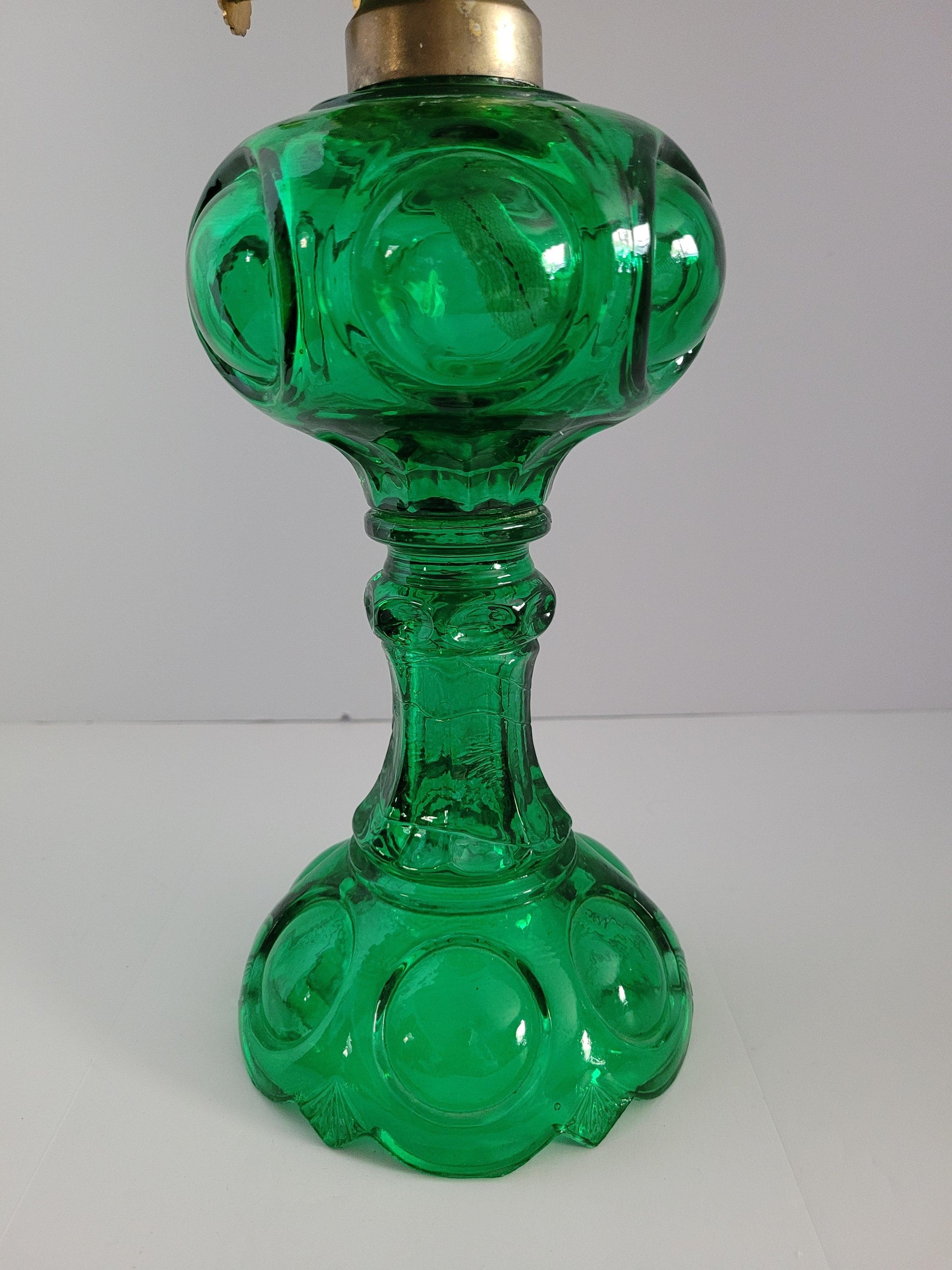 Emerald Green Hurricane Oil Lamp lamps Adrianas Specialty Lamp Shades