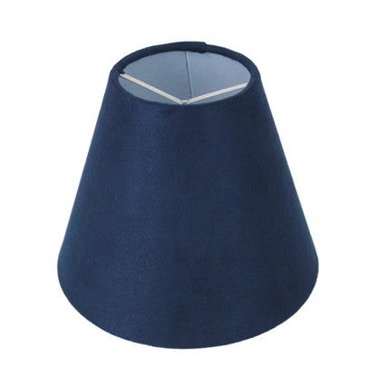 eTeckram 3x6x5 Dark Blue Suede Chandelier Lamp Shades, Set of 6 Lamp Shades Adrianas Specialty Shades