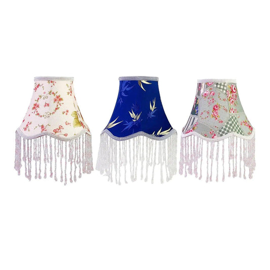 European Lampshade for Pendant Light Shade Lamp Shade with Fringe Beads Lamp fringed lamp shades Adrianas Specialty Shades Multicolor