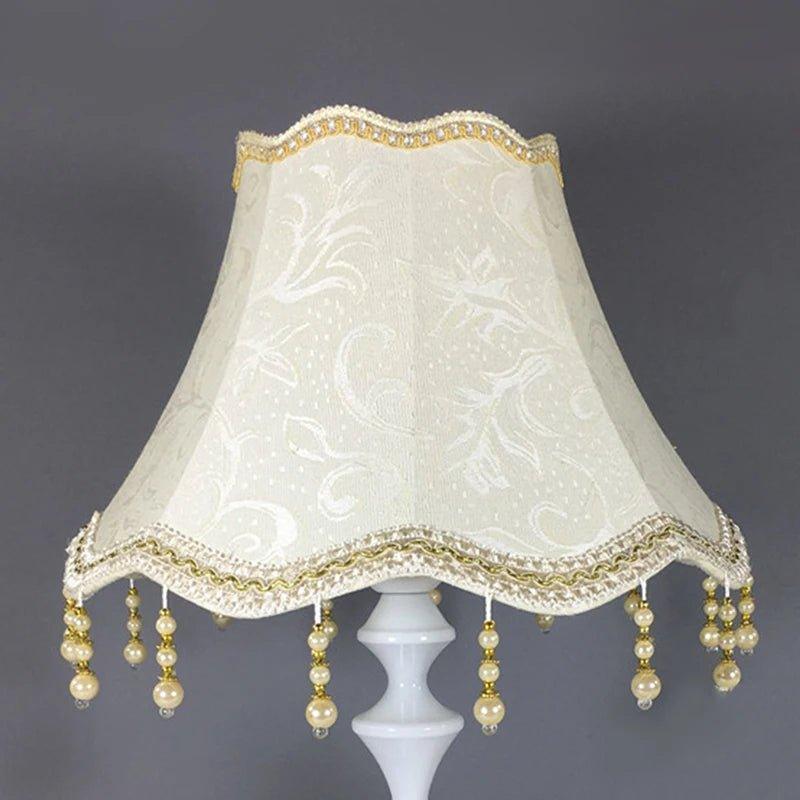 European Style Pearl Tassel Table Lamp Shade With Fringe - Adrianas Specialty Lamp Shades