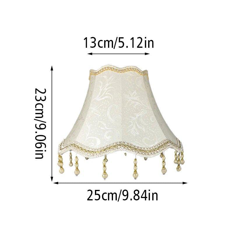 European Style Pearl Tassel Table Lamp Shade With Fringe - Adrianas Specialty Lamp Shades