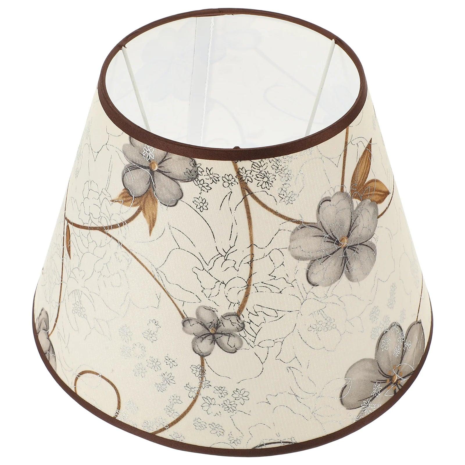 Flower Pattern Lampshade Medium Drum Lamp Shade European Style Lampshade Fabric Cloth Pendant Light Cover Vintage Lamp Shades Lamp Shades Adrianas Specialty Shades