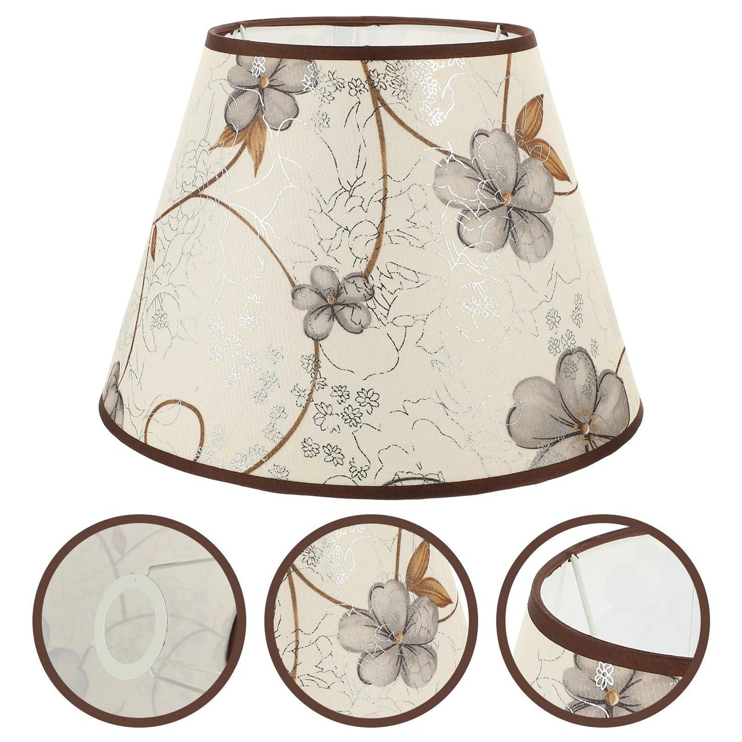 Flower Pattern Lampshade Medium Drum Lamp Shade European Style Lampshade Fabric Cloth Pendant Light Cover Vintage Lamp Shades Lamp Shades Adrianas Specialty Shades