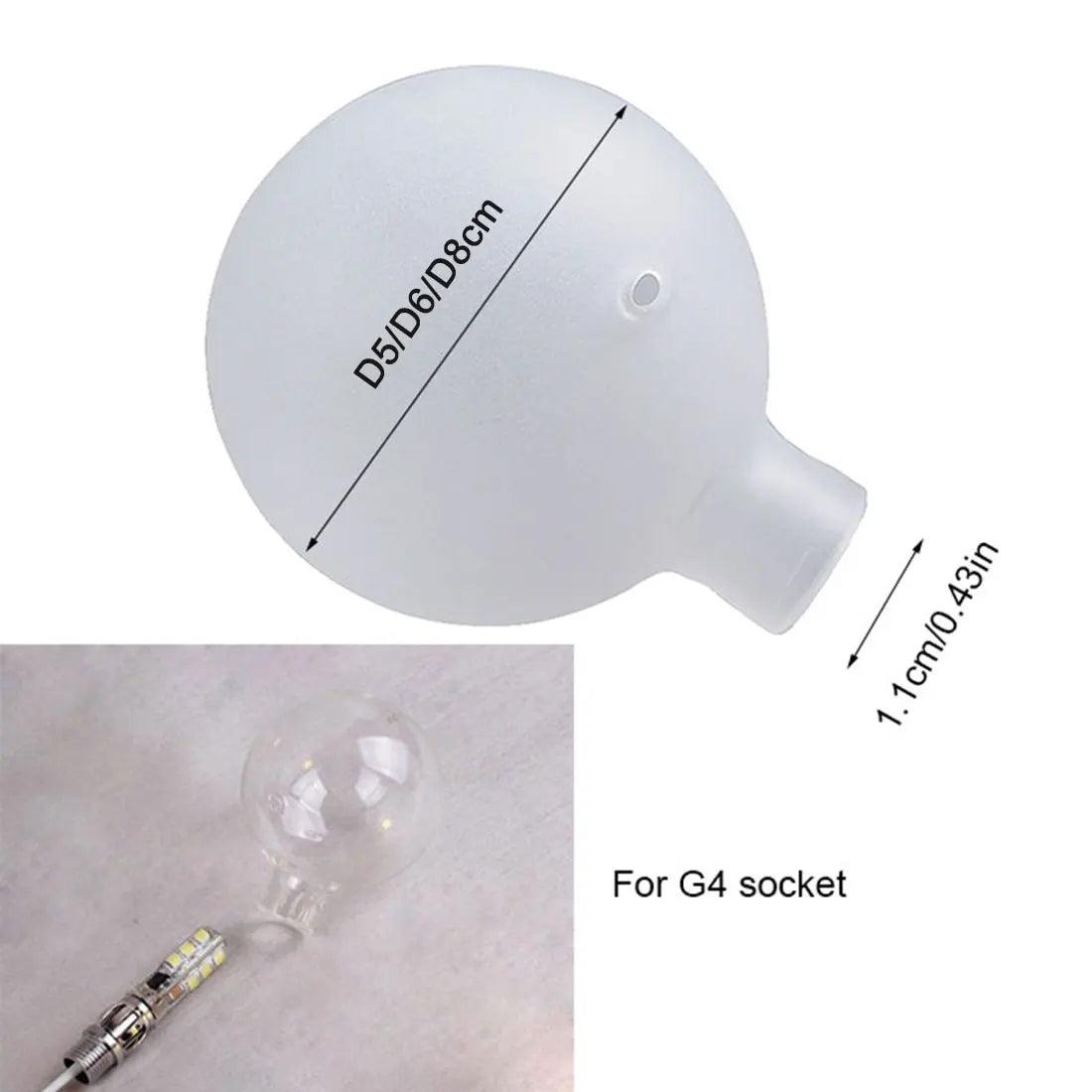 G4 Globe D5cm D6cm D8cm Frost Clear Glass Shade Replacement for G4 Socket, G4 ball glass lampshade cover for chandelier - Adrianas Specialty Lamp Shades