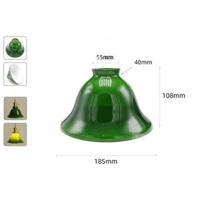 Green Glass Lamp Shade Replacement with Reverse or Flat Hole Fitter - Specialty Shades