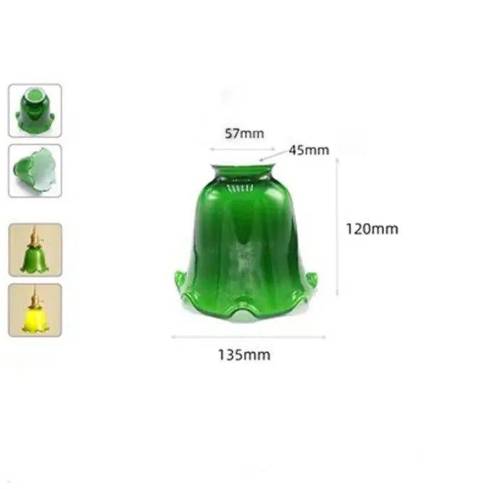 Green Glass Lamp Shade Replacement with Reverse or Flat Hole Fitter - Specialty Shades