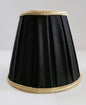 Luxurious Black Box Pleated Chandelier Shade with Gold Lining - Adrianas Specialty Lamp Shades