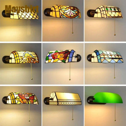 Stained Glass Wall Sconce Vintage Led Wall Light - Adrianas Specialty Lamp Shades