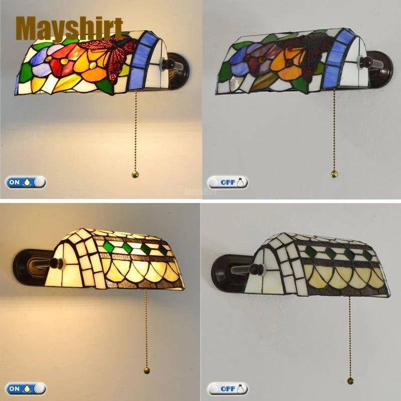 Stained Glass Wall Sconce Vintage Led Wall Light - Adrianas Specialty Lamp Shades