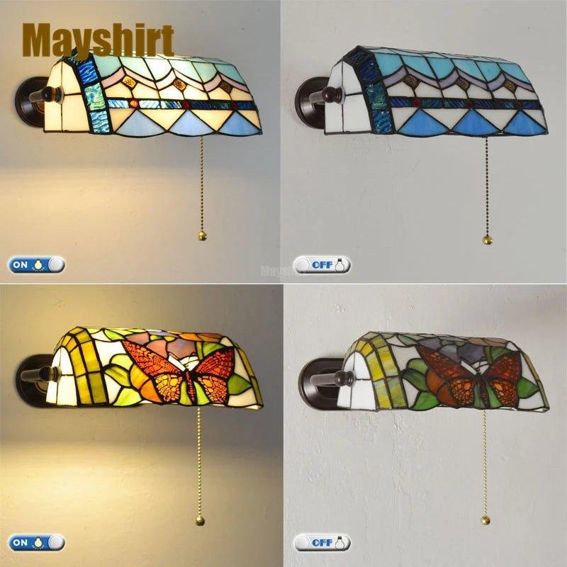 Stained Glass Wall Sconce Vintage Led Wall Light - Adrianas Specialty Lamp Shades