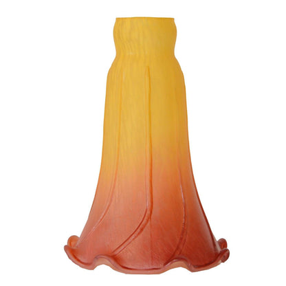 Peach Pond Lily Lamp Shade Glass Lampshade 4.5" Wide X 6" Tall X 1.5" Fitter Lighting Accessories Tiffany Pond Liy Lamp Shades Adrianas Specialty Lamp Shades Peach