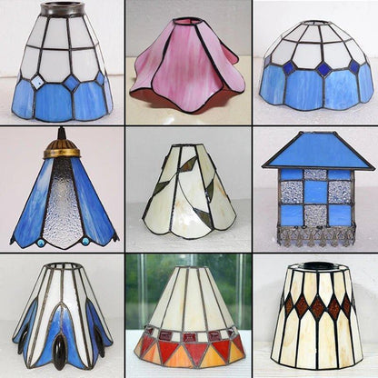 PL40127001 - Vintage Stained Glass Lampshade stained glass lampshades Adrianas Specialty Lamp Shades