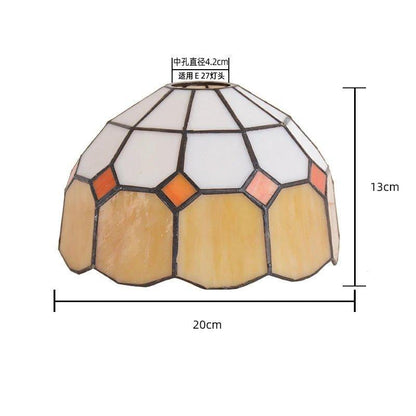 PL40127001 - Vintage Stained Glass Lampshade stained glass lampshades Adrianas Specialty Lamp Shades B4 - 1.65 inch top x 8 inch bottom x 5 1/2 inch height