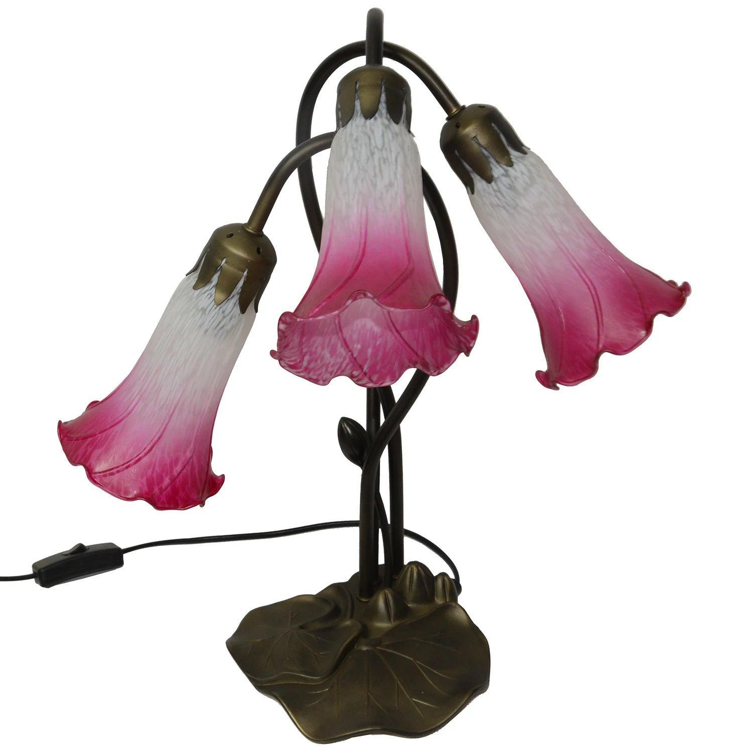 Rosy Color Pond Lily Lamp Shade Glass Lampshade