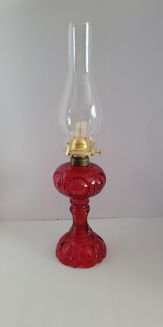 Ruby Red Bullseye Oil lamp - Adrianas Specialty Lamp Shades