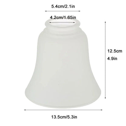 Screw Fixed Frosted Glass Shades Bell Shaped Glass Shade Covers Ceiling Fan Lamp Replacements for Chandelier Wall Sconces pendant-lamp-shades Adrianas Specialty Lamp Shades