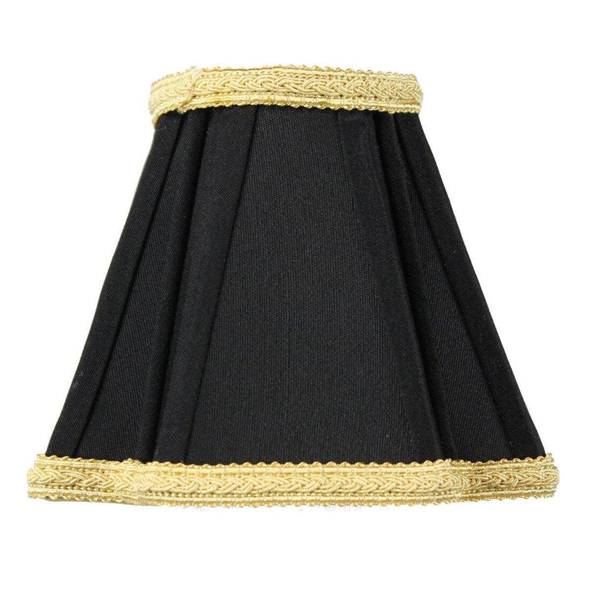 Set of 6 Black with Gold Liner Chandelier Clip-On Lampshades - Specialty Shades