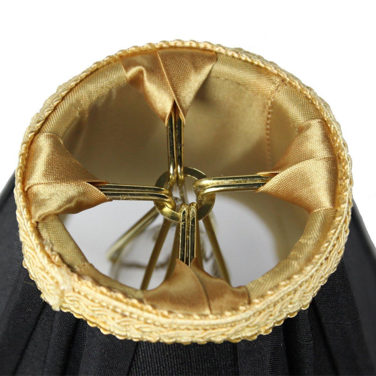 Set of 6 Black with Gold Liner Chandelier Clip-On Lampshades - Specialty Shades