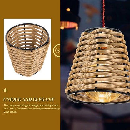 Small Bamboo Woven Lampshade Chandelier Replacement Cover Lamp Shades Adrianas Specialty Shades