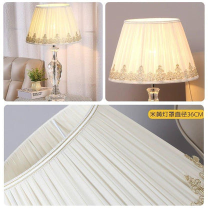 Soft Colored Shirred Lampshade Adrianas Specialty Lamp Shades Adrianas Specialty Shades Beige lace cover-lower mouth diameter 14 in