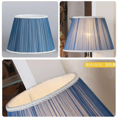 Soft Colored Shirred Lampshade Adrianas Specialty Lamp Shades Adrianas Specialty Shades Blue cover-lower mouth diameter 12 in