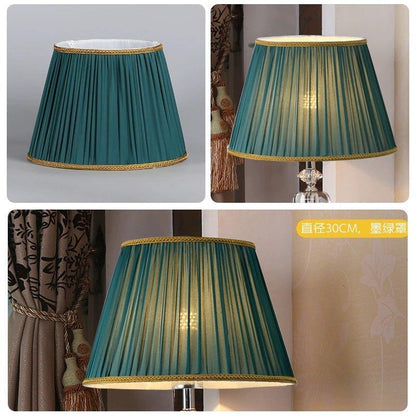 Soft Colored Shirred Lampshade Adrianas Specialty Lamp Shades Adrianas Specialty Shades Dark Green Cover-Lower Mouth Diameter 12 in