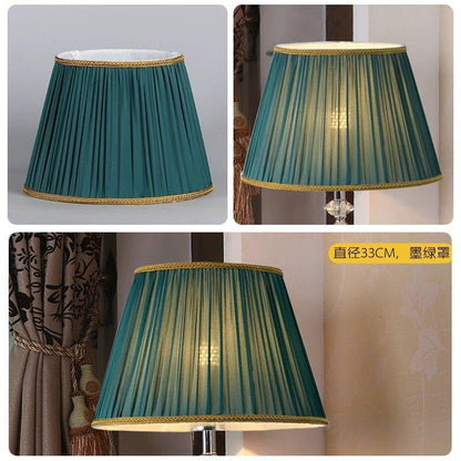 Soft Colored Shirred Lampshade Adrianas Specialty Lamp Shades Adrianas Specialty Shades Dark Green Cover-Lower Mouth Diameter 13 in