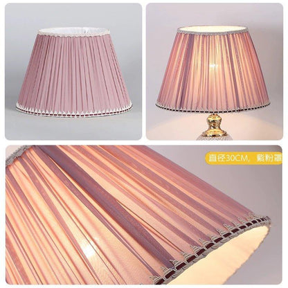 Soft Colored Shirred Lampshade  