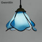 Tiffany Pendant Lights Mediterranean Loft Home Decor Creative Stained Glass Hanging Lamp Bedroom Dining Room Lighting Fixtures - Adrianas Specialty Lamp Shades