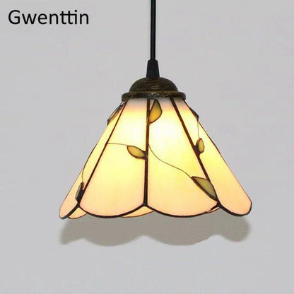 Tiffany Pendant Lights Mediterranean Loft Home Decor Creative Stained Glass Hanging Lamp Bedroom Dining Room Lighting Fixtures - Adrianas Specialty Lamp Shades