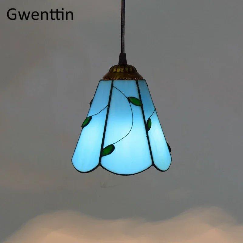 Tiffany Pendant Lights Mediterranean Loft Home Decor Creative Stained Glass Hanging Lamp Bedroom Dining Room Lighting Fixtures - Adrianas Specialty Lamp Shades