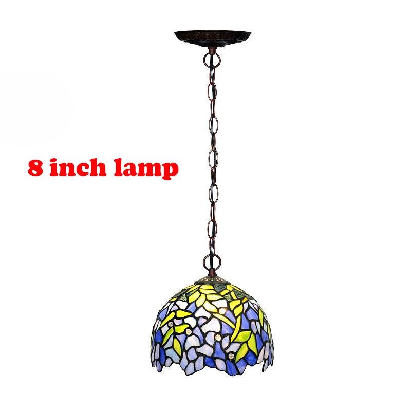 Tiffany Retro Pendant Light Stained Glass Wisteria LampShade Hanging Light Living Room Hotel Villa Art Creative Pendant Light - Adrianas Specialty Lamp Shades