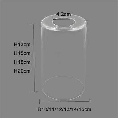 Transparant Cylinder Glass Lamp Shade Replacement for E27 E26 Screw Socket Clear Glass Cover Vanity Light Floor Lamp Chandelier Lamp Shades Adrianas Specialty Lamp Shades