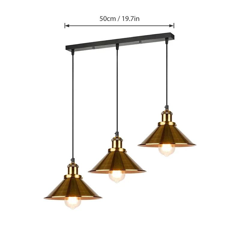 Vintage Chandelier Industrial Pendant Lamp Retro Loft 3 Heads Hanging Light Highquality Black Gold Creative Dining Room Lighting Lamp Shades Adrianas Specialty Shades AG3 Rect 12 inches