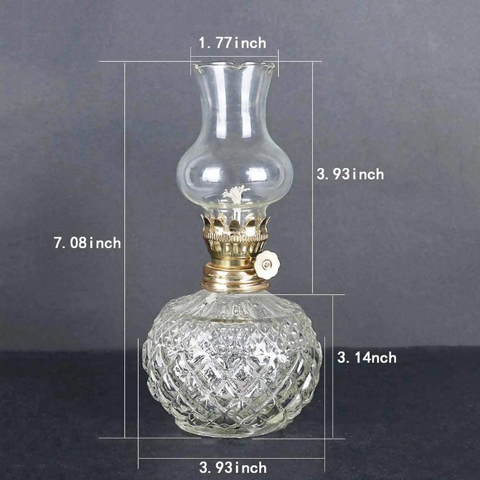 Vintage Glass Kerosene Lamp Adjustable Switch glass lantern Specialty Shades