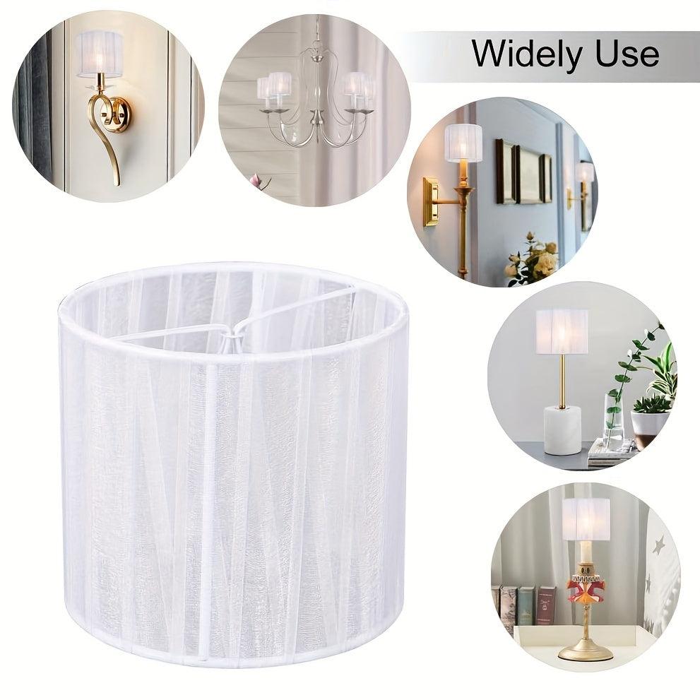 White Silk Small Chandelier Lampshade Set - Adrianas Specialty Lamp Shades