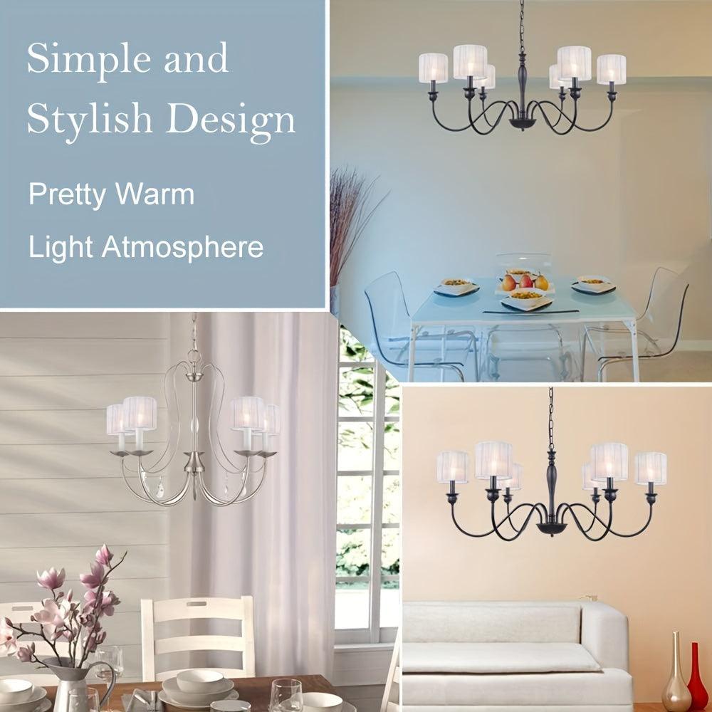 White Silk Small Chandelier Lampshade Set - Adrianas Specialty Lamp Shades