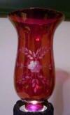 61334 Cut Cranberry Floral Sconces - Adrianas Specialty Lamp Shades